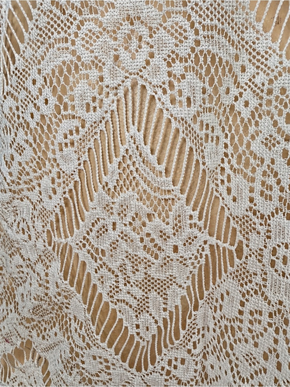 Dynamite Off-White Sheer Lace Boho Blouse XS Romantic Chic Top - Picture 4 of 4